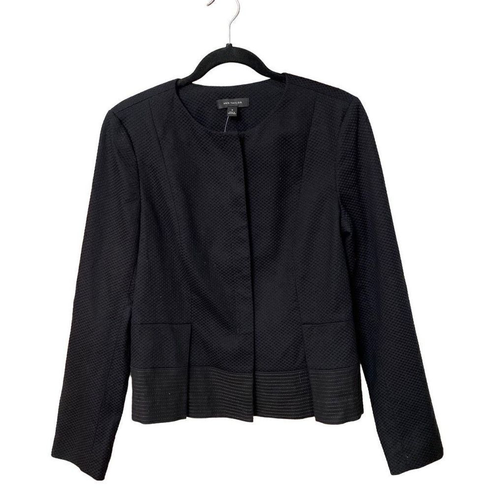 Ann Taylor Black Textured Blazer